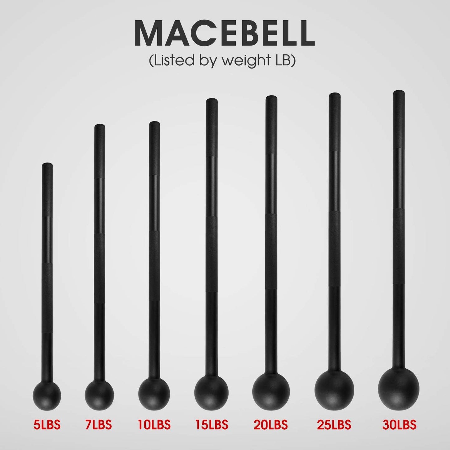 Steel Mace Bell for Strength Training, Support Full Body, Muscles, Shoulder, Grips & Forearms Workouts, Stretching 5, 7, 10, 15, 20, 25, 30 LB for Woman & Man